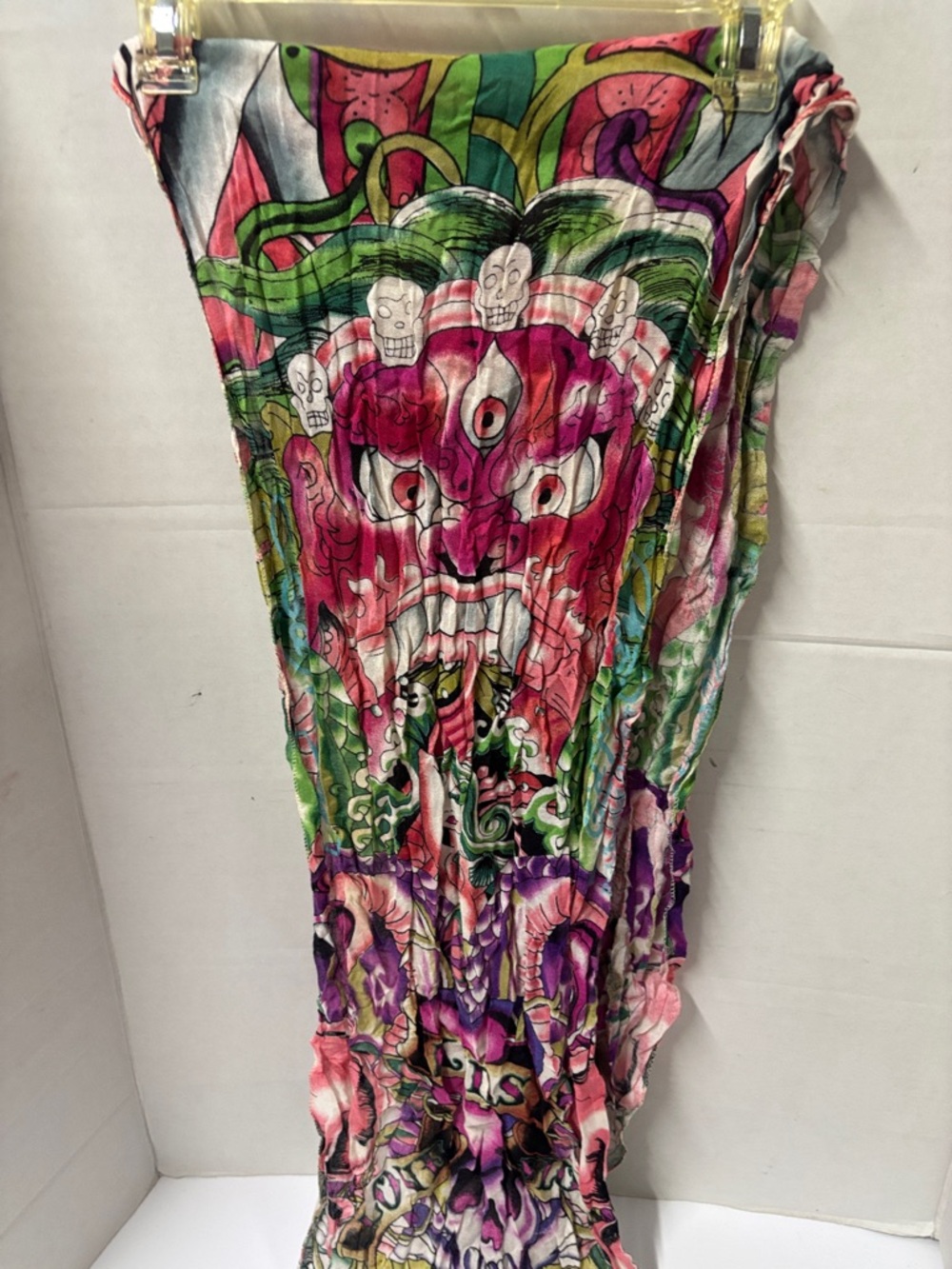 Vintage Y2K purple love, kills skull, mermaid Ed Hardy Scarf